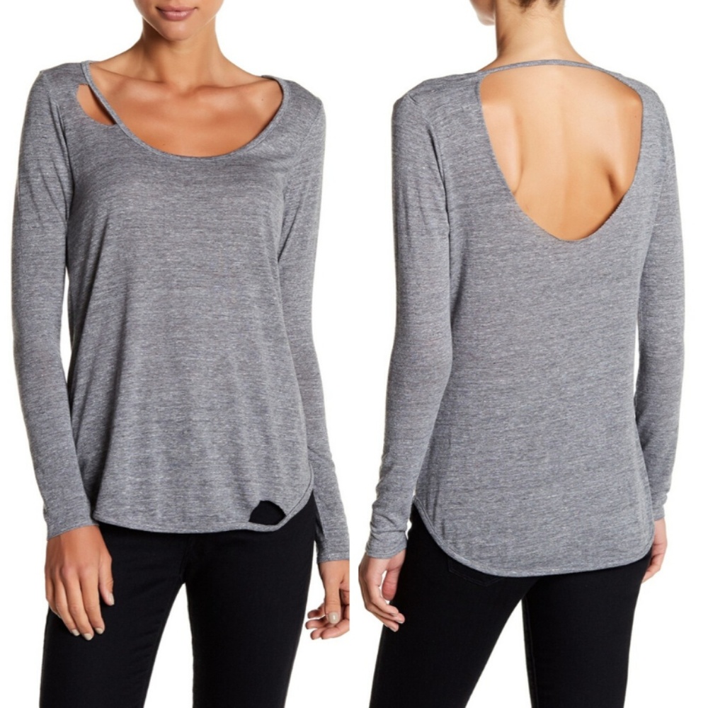 CHASER Gray Distressed DECONSTRUCTED T-Shirt XS